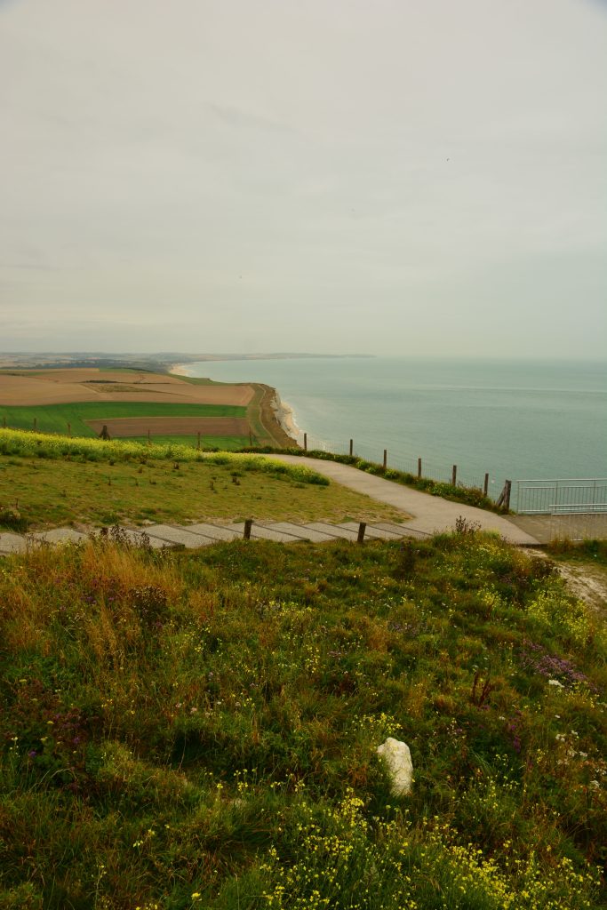 Vertical shot of the Cap Blanc-Nez, France on a rainy day